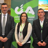 Il presidente nazionale Cia Cristiano Fini, la presidente Cia Alessandria-Asti Daniela Ferrando e il suo vice Amedeo Cerutti