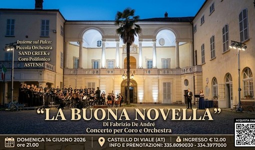 Al Castello di Viale la “Buona Novella” di De Andrè: concerto per coro e orchestra domenica 14 giugno Al Castello di Viale la “Buona Novella” di De Andrè: concerto per coro e orchestra domenica 14 giugno