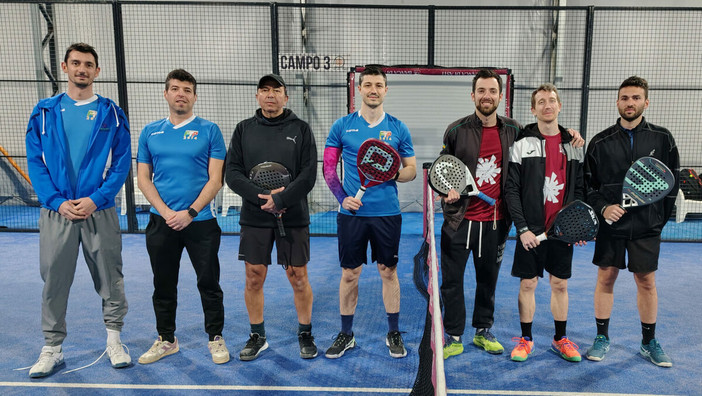 Varaldi, Fasolin, Montalbano e Liuni (FTP) vs Concetti, Musso e Mancuso (Net King Padel) Varaldi, Fasolin, Montalbano e Liuni (FTP) vs Concetti, Musso e Mancuso (Net King Padel)