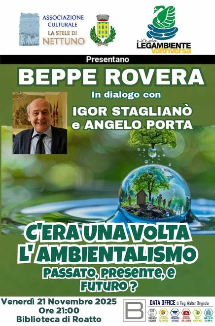 "C'era una volta l'ambientalismo": serata con Beppe Rovera a Roatto "C'era una volta l'ambientalismo": serata con Beppe Rovera a Roatto