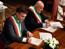 I sindaci di Moncalvo, Diego Musumeci e di Montabone Giuseppe Maurizio Aliardi