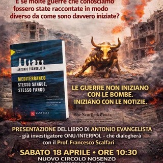 "Mediterraneo Stesso Sangue - Stesso Fango": il libro di Antonio Evangelista ad Asti