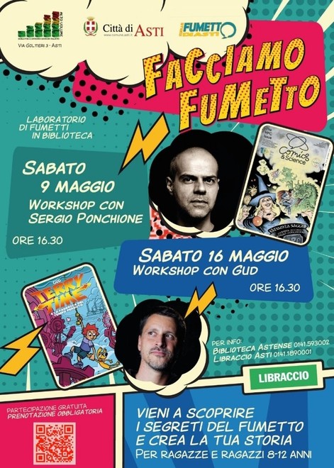 Torna “Facciamo fumetto”: due workshop per ragazzi in Biblioteca Astense con Sergio Ponchione e Gud