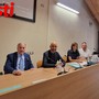Claudio Lucia, presidente ordine dei medici, Giovanni Gorgoni, direttore generale Asl At, Valeria Moro vicepresidente infermieri, Roberto Cherchi tesoriere alla presentazione dell'evento