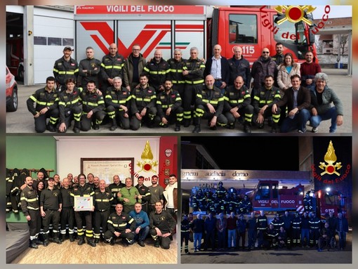 Vigili del Fuoco di Asti, tre storici sottufficiali vanno in pensione