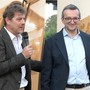 Il presidente del gruppo albese Giuseppe Miroglio con Giuseppe Lano, amministratore delegato di Sublitex (Ph. Mauro Gallo Fotografo)