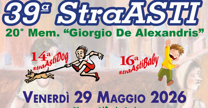 StraAsti 2026, la 39ª edizione si accende in notturna: presentazione l’8 maggio con i premi allo sport astigiano