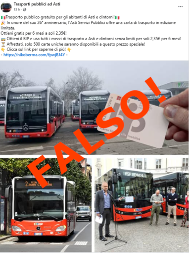 Utilizzo non autorizzato su Facebook di foto dei bus di Asp