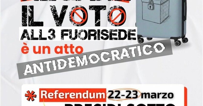 Referendum 22-23 marzo, negare il voto ai fuori sede è un atto antidemocratico: presidio ad Asti sotto la Prefettura