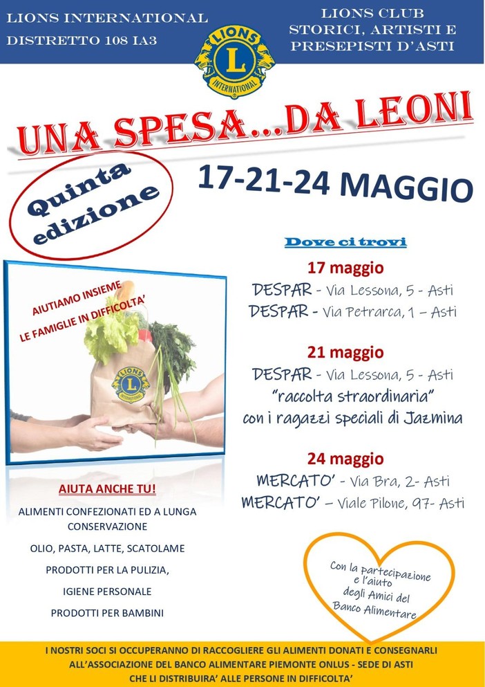Torna “Una spesa… da Leoni”: ad Asti la solidarietà passa tra gli scaffali