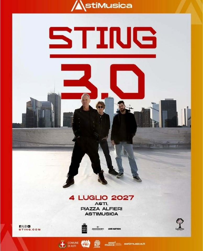 Che bomba! Sting aprirà AstiMusica 2027: una star mondiale per festeggiare i 30 anni del festival Che bomba! Sting aprirà AstiMusica 2027: una star mondiale per festeggiare i 30 anni del festival