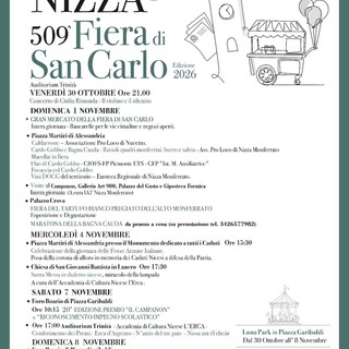 Nizza Monferrato si prepara alla 509ª Fiera di San Carlo: tradizione, gusto e musica nel cuore della città Nizza Monferrato si prepara alla 509ª Fiera di San Carlo: tradizione, gusto e musica nel cuore della città