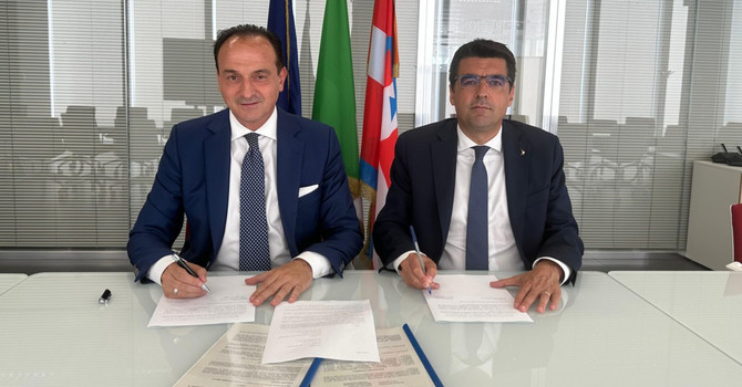 Il presidente Cirio con l'assessore Bussalino Il presidente Cirio con l'assessore Bussalino