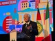 Il Presidente della Repubblica, Sergio Mattarella, sul palco dell'UPI