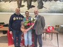 Arianna Franco con i vertici della Cgil