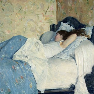 A letto, dipinto del 1878 di Federico Zandomeneghi, impressionista veneziano