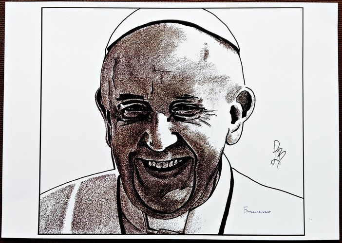 Papa Francesco, opera di Lorenzo Barruscotto