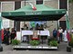 Un momento della funzione religiosa celebrata sul sagrato del santuario dei Caffi