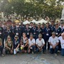 Il numeroso gruppo di Alpini astigiani al termine del servizio del Palio.