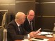 L'avvocato Florio qui ritratto, in veste di presidente della sezione dell'Associazione Italia-Israele, insieme all'ambasciatore di Israele in Italia Dror Eydar