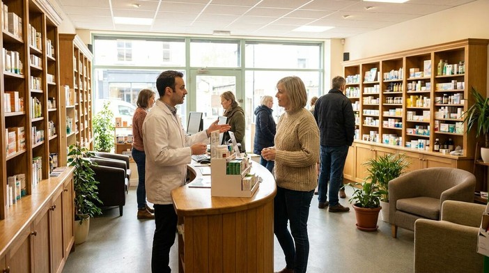 Arredo per farmacia che guida le scelte: neuroscienza e fiducia Arredo per farmacia che guida le scelte: neuroscienza e fiducia