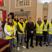Il comandante Saracco con i futuri agenti (Galleria fotografica MerfePhoto)