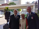 Oscar Bielli e la moglie Anita ritratti a Boston, in compagnia del nuovo Presidente del Consiglio dei Governatori Leonardo Potenza