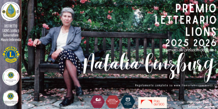 Premio Letterario Lions, sabato 11 ottobre la conferenza stampa della VII edizione dedicata a Natalia Ginzburg Premio Letterario Lions, sabato 11 ottobre la conferenza stampa della VII edizione dedicata a Natalia Ginzburg