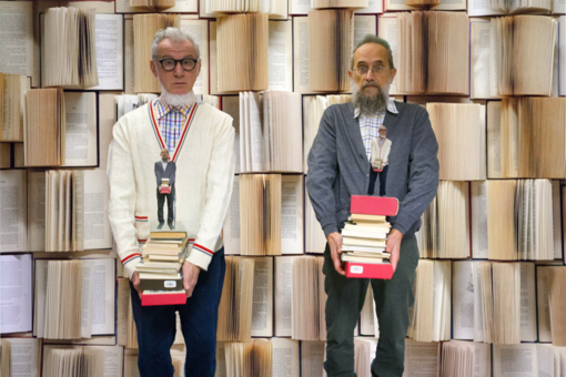 Biagio Bagini e Gian Luigi Carlone della Banda Osiris bibliotecari per un giorno