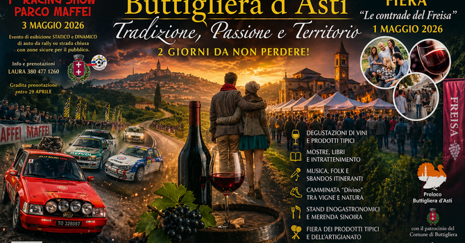 Buttigliera d’Asti accende maggio tra Freisa e motori