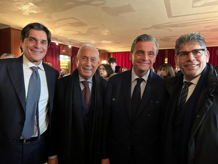 Mario Bovino (primo da sinistra) con Osvaldo Napoli, Carlo Calenda e Sergio Bartoli