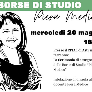 Borse di studio “Piera Medico” al CPIA di Asti: sei premi da 400 euro e un’aula intitolata alla docente scomparsa