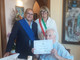 Il neo centenario con il consigliere Mancuso e la sindaca Masino Il neo centenario con il consigliere Mancuso e la sindaca Masino