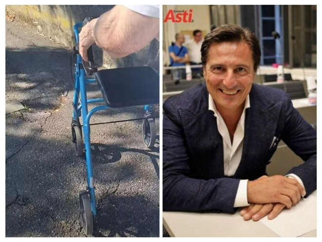 Nel collage, un fermo immagine del video postato da Finotto e l'assessore Marco Galvagno
