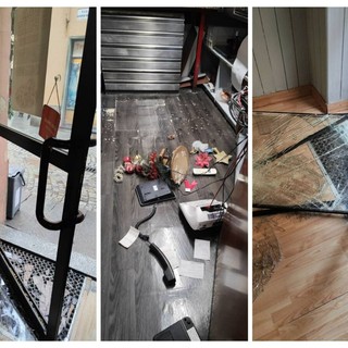 Un collage di immagini della spaccata (foto tratte dal profilo Facebook del titolare)