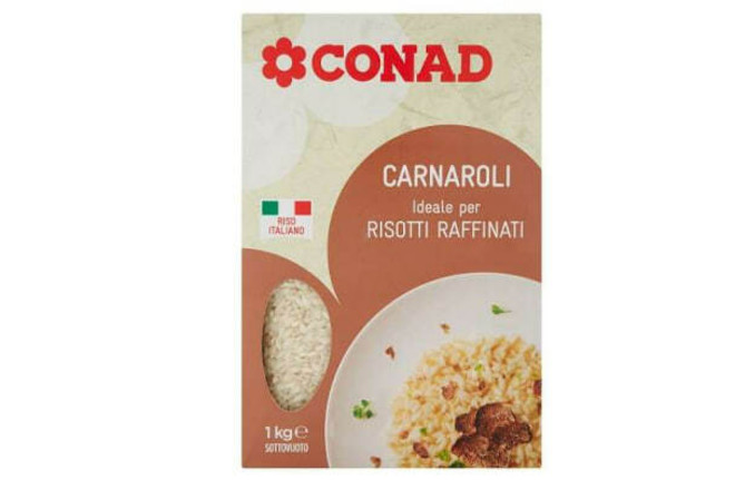 Allerta alimentare, ritirato lotto di riso carnaroli Conad