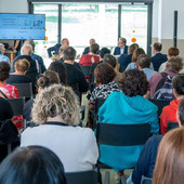 Il momento della presentazione del centro  Pin Bevione, recentemente restaurato