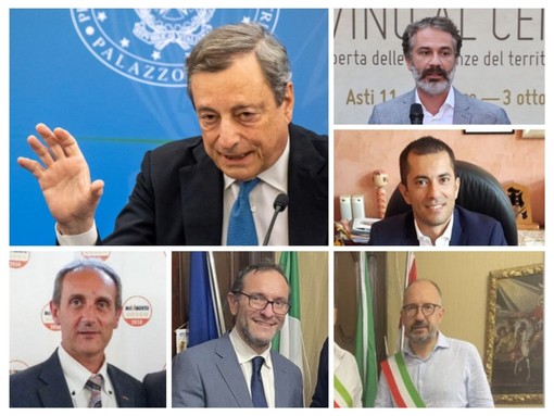Nel collage fotografico, in senso orario: Mario Draghi, Andrea Giaccone, Maurizio Rasero, Marcello Coppo e Massimo Cerruti