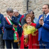 Il presidente della Regione Alberto Cirio con il sindaco Borgna e la presidente Vaschetto (Fotoservizio di Candido Capra)