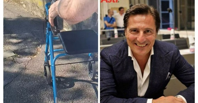 Nel collage, un fermo immagine del video postato da Finotto e l'assessore Marco Galvagno