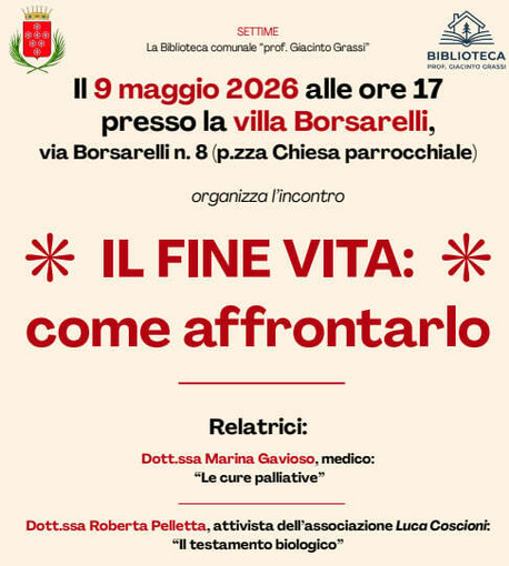 A Settime un incontro per riflettere sul fine vita
