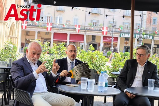 Un momento (ph. Merfephoto - Efrem Zanchettin) della conferenza stampa con, da sinistra a destra: Livio Negro, Massimo Chiappo Buratti e Maurizio Rasero