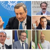 Nel collage fotografico, in senso orario: Mario Draghi, Andrea Giaccone, Maurizio Rasero, Marcello Coppo e Massimo Cerruti