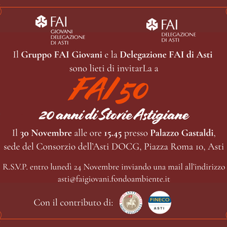 FAI Asti celebra 50 anni di storia con un evento speciale a Palazzo Gastaldi FAI Asti celebra 50 anni di storia con un evento speciale a Palazzo Gastaldi