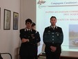 Il capitano Chiara Masselli, comandante della Compagnia Carabinieri di Villanova d'Asti, con il maresciallo Alessandro Bernini della Stazione di Montafia ritratti nel corso della conferenza stampa