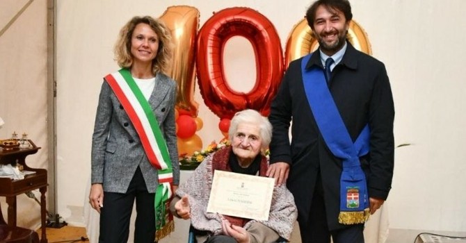 La signora Bardini con Stefania Morra e Simone Nosenzo