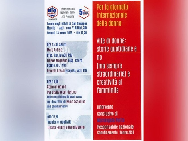 Storie di donne del secolo scorso al centro dell'evento ACLI ad Asti