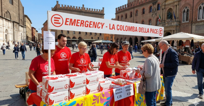 A Pasqua la colomba di Emergency torna ad Asti per curare le vittime di guerra