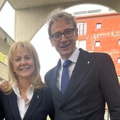 Lavinia Saracco con il presidente Mossino