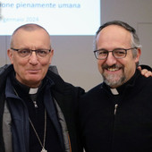 Don Luca Peyron con il vescovo di Asti, Marco Prastaro